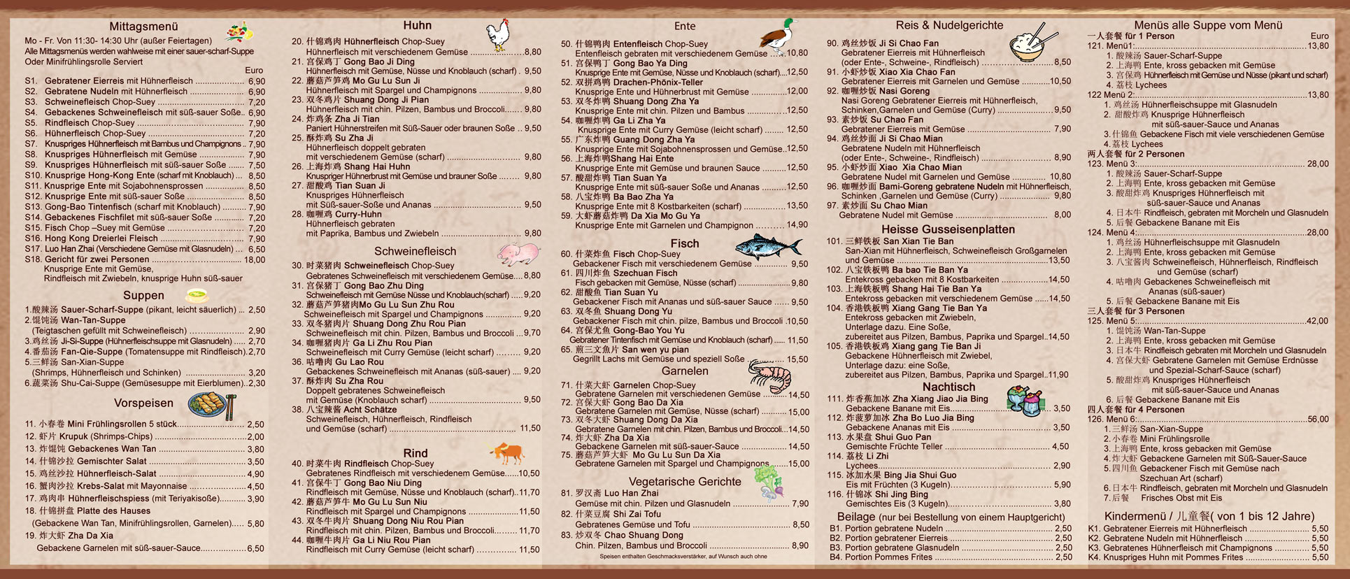 Speisekarte Dschingiskhan Restaurant Halberstadt